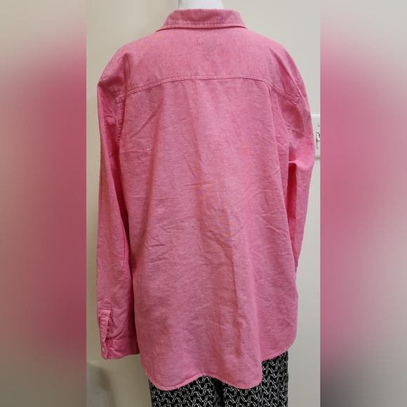 Old Navy Shirt Red Denim Look Button Down Long Sleeve Women's XL - Picture 3 of 8